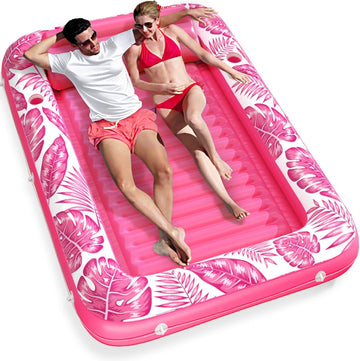 Inflatable Tanning Pool Lounger Float - Jasonwell 4 in 1 Sun Tan Tub Sunbathing Pool Lounge Raft Floatie Toys Water Filled Tanning Bed Mat Pad for Adult Blow Up Kiddie Pool Kids Ball Pit Pool (TR-XXL) - Jasonwell